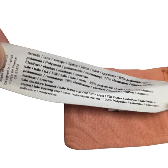 Chantelle Lace Underwire Bra - Blush Pink 38D - Picture 9 of 10